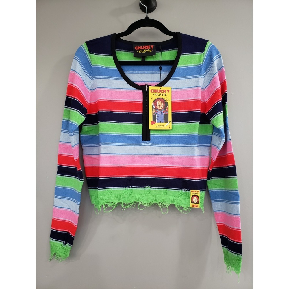 NEW SMALL KILLSTAR CHUCKY Cropped Sweater Good Guys Finish Last gothic punk emo